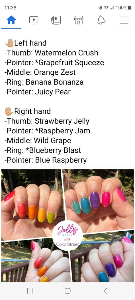 Watermelon Crush Color Street, Strawberry Jelly Color Street, Colorstreet Jellies, Watermelon Crush, Strawberry Jelly, Jelly Nails, Street Nails, Raspberry Jam, Orange Zest