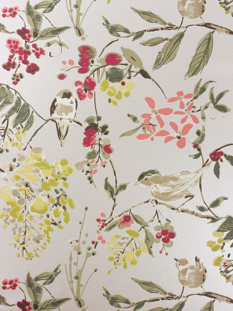 Why Wallpaper, Chinoiserie Bathroom, Nina Campbell Wallpaper, Ink Wash Painting, Nina Campbell, Wallpaper Floral, Red Colour Palette, Drops Patterns, Wallpaper Online