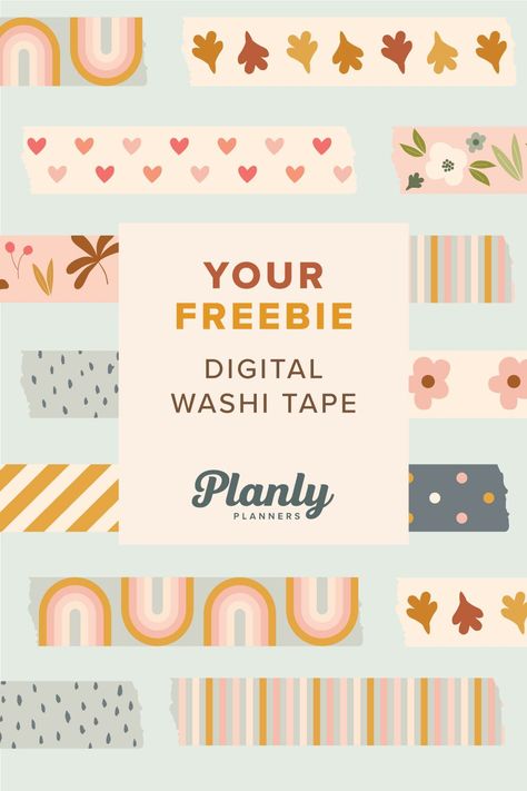 Your Freebie - Digital Washi Tape plannersforbusymoms #productplannerprintable Washi Tapes Good Notes, Washi Tape Goodnotes Free, Digital Washi Tape Stickers, Samsung Notes Stickers Free, Digital Washi Tape Free, Digital Planner Covers Free, Printable Washi Tape Free, Scrapbook Journal Free Printables, Free Digital Planner Stickers