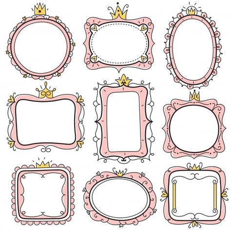 Floral Mirror Frame, Kids Certificate, Romantic Template, Crown Kids, Princess Frame, Princess Mirror, Crown Frames, Certificate Border, Birthday Invitation Card