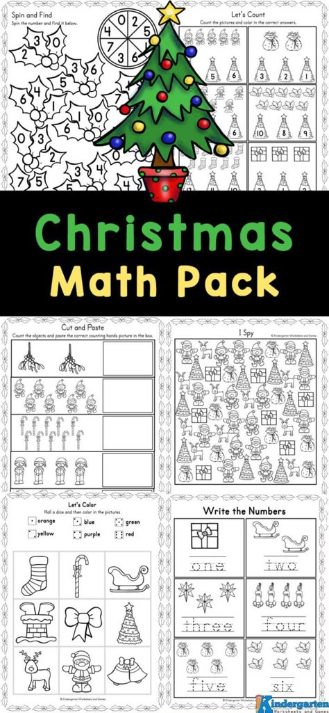 Christmas Math Activities Kindergarten, Christmas Math Kindergarten, Christmas Sight Word Activities, Christmas Worksheets Kindergarten, Math Worksheets For Kindergarten, Gingerbread Math, Christmas Science Activities, Christmas Stem Activities, Christmas Science Experiments