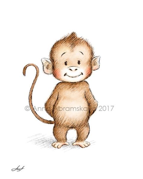 Monkey #monkey #monkeydrawing #monkeyillustration #childrensillustration #cutemonkey #nurseryart #nurseryprint #nurserypictures #nurseryillustration #monkeynursery #junglenursery Drawing Of Monkey, Monkey Nursery, Monkey Drawing, Pencil And Watercolor, Monkey Illustration, Monkey Tattoos, Nursery Illustration, Nursery Pictures, Monkey Print