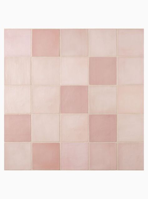 Zellige Tile Bathroom, Chalet Bathroom, Cream Tile, Square Mosaic Tile, Glazed Walls, Tiles For Wall, Pink Tiles, Zellige Tile, Apartment Renovation