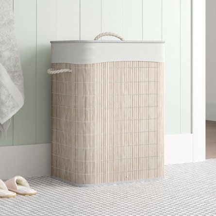 Sand & Stable Bamboo Rectangular Hamper | Wayfair Master Bed Decor, Condo Decor, Apartment Decor Ideas, Cape House, Pretty Home, Pottery Dishes, Kitchen Sale, Bathroom Storage Organization, Garage Storage Cabinets