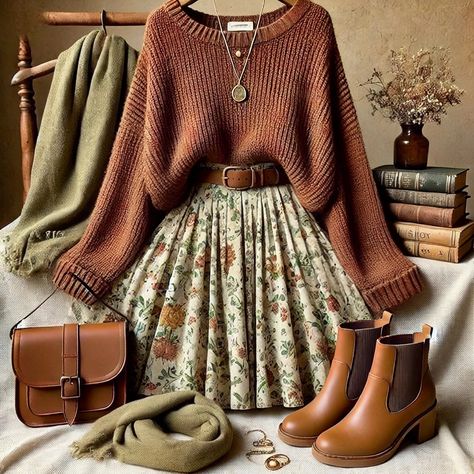 Moody Capsule Wardrobe, Cottage Core Date Outfit, Cottagecore Women Fashion, Moody Cottagecore Outfits, Outlander Fashion Inspired, Bookstore Owner Outfit, Cottagecore Skater Aesthetic, Librarian Look Outfits, Fairycore Business Casual