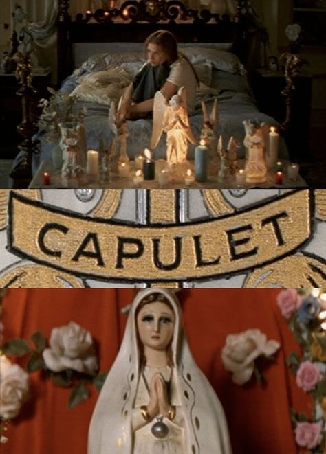 There's nothing more clunky than a film that relies too heavily on props to convey themes or character traits. Romeo + Juliet Aesthetic, Leonardo Dicaprio Romeo, Romeo Juliet 1996, Juliet 1996, Juliet Capulet, Minnie Driver, Baz Luhrmann, Claire Danes, Star Crossed Lovers