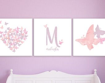 Nursery art butterfly | Etsy Butterfly Nursery Decor, Colors Name, Wall Art Butterfly, Heart Nursery, Butterfly Nursery, Decor Butterfly, Mermaid Wall Art, Girls Room Wall Art, Nursery Wall Art Girl