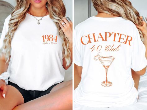 Celebrate her milestone with our Classic 1984 Shirt for Women, a perfect personalized 40th birthday gift. This vintage 40th birthday year number t-shirt is a stylish and thoughtful anniversary gift for your girlfriend. Make her feel special and nostalgic with this unique and timeless piece, perfect for commemorating 40 wonderful years. ♥ PRODUCTION TIME: 1-5 days (Usually 2-3 days) ♥ SHIPPING TIME: 2-5 days (Usually 3 days) ♥ PRODUCT DESCRIPTION: Bella Canvas Unisex T-shirt Super soft cotton and 40th Birthday Women Outfit, 40th Birthday Tshirts Woman, 50th Birthday Tshirt Ideas For Women, Funny 40th Birthday Ideas, 40th Birthday Themes For Women, 40th Birthday Outfits For Women, 40th Birthday Party For Women, Vintage 40th Birthday, 40th Birthday Themes