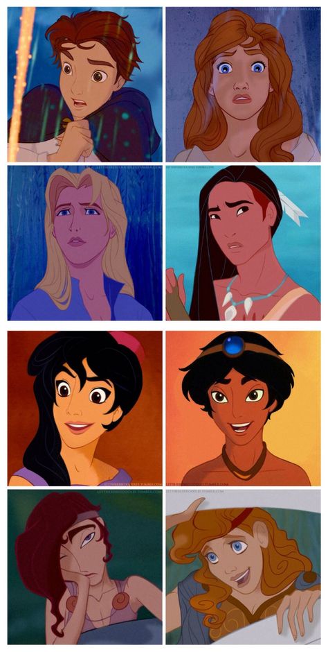 Disney genderbend Genderbend Disney, Lion Oc, Disney Characters Genderbend, Disney Genderbend, Disney Gender Swap, Fake Social Media, Gender Bent Disney, Disney Gender Bender, Princesas Disney Anime