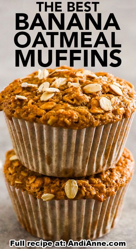 These banana oatmeal muffins recipe are the best healthy breakfast muffin filled with delicious old fashioned rolled oats, sweetened with honey and ripe bananas. The perfect breakfast or snack recipe! Oatmeal Muffins Gluten Free, Oat Muffins Healthy, Banana Muffin Recipe Healthy, Banana Oat Muffins Healthy, Banana Oatmeal Muffins Healthy, Oatmeal Muffin, Oatmeal Banana Bread, Oatmeal Muffins Healthy, Banana Recipes Overripe