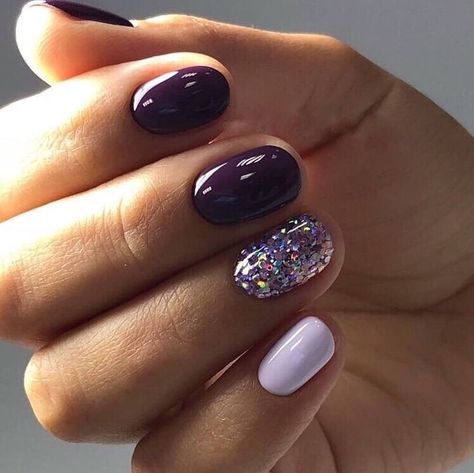 Winter nails Fall Nail Art Designs, Dipped Nails, Purple Nails, Nail Manicure, Trendy Nails, Winter Nails, Nail Art Design, Diy Nails, Natural Nails