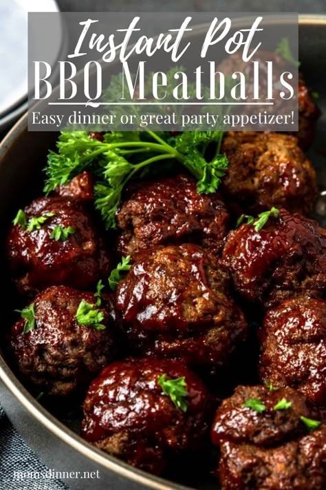 Instant Pot BBQ Meatballs are tender and juicy beef meatballs full of BBQ flavor. They make a quick and delicious dinner or an excellent appetizer for a party or holidays! #instantpot #instantpotbbq #instantpotmeatball #bbqmeatballrecipe Ground Beef And Bbq Sauce Recipes, Ground Beef Recipes In Instant Pot, Instant Pot With Ground Beef, Ground Beef Recipes For Dinner Instant Pot, Ground Beef Recipes For Dinner Instapot, Ground Beef Instapot Recipes, Instant Pot Recipes With Ground Beef, Instant Pot Ground Beef Recipes Easy, Instapot Ground Beef Recipes