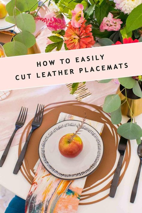 Easy DIY Placemats Made From Faux Leather - Sugar & Cloth Easy Placemats, Leather Placemats, Diy En Cuir, Diy Placemats, Fabric Placemats, Diy Home Decor Ideas, Diy Simple, Amazing Diy, Cup Of Joe