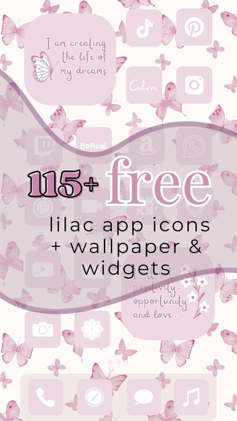 free lavender app icons for phone, iphone, android and ipad. Lavender Iphone Wallpaper Aesthetic, Purple Iphone Widgets, Lavender Icon Aesthetic, Lilac App Icons, Ipad Layout Homescreen, Phone Homescreen Layout, Motivational Widgets, Lavender App Icons, Butterfly Phone Wallpaper