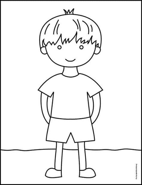 Character Drawing Easy, Boy Clipart, Boy Coloring, Drawing Cartoon Faces, Boy Drawing, Simple Line Drawings, Coloring Pages For Boys, Easy Doodles Drawings