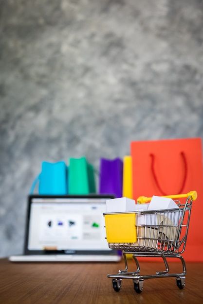 Laptop and shopping bags, online shoppin... | Free Photo #Freepik #freephoto #purchase-icon #e-commerce-background #marketplace-icon #ecommerce-store Laptop, Computer