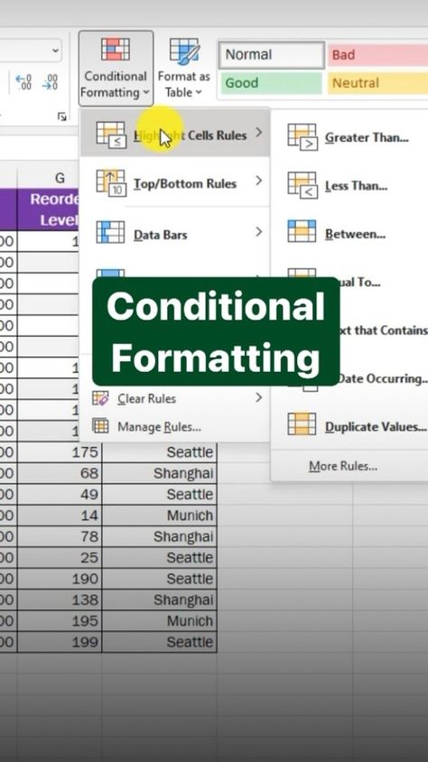 mtholfsen on Instagram: Handy Conditional Formatting tip in #Excel 🌈 Conditional Formatting is a fast and easy way to highlight key pieces of data and make a nicer… Personal Budget Template, Google Tricks, Learning Microsoft, Excel Hacks, Personal Budget, Work Skills, Microsoft Office, Budget Template, Microsoft Excel