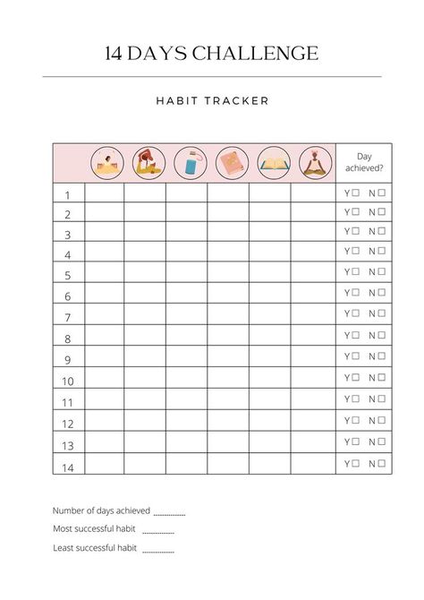 21 Day Habit, 21 Days Challenge, Habit Challenge, Reflection Sheet, Habit Tracker Template, Printable Habit Tracker, 28 Day Challenge, Tracker Template, 21 Day Challenge