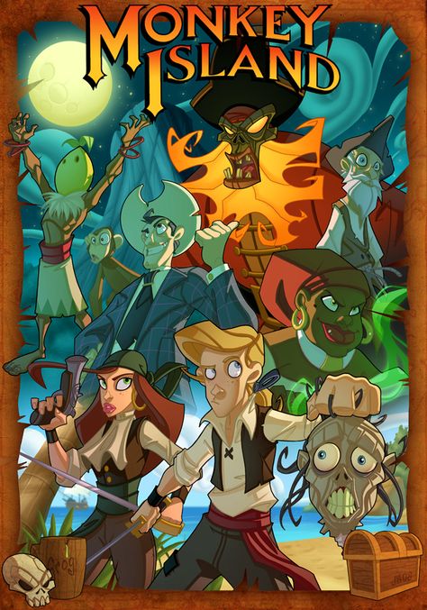 the secret of monkey island by javas Classic Rpg, Island Wallpaper, Lucas Arts, Monkey Island, Adventure Games, Island Art, Geek Art, Game Concept Art, Video Game Art