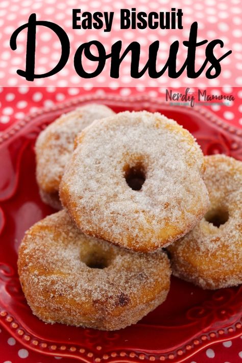 You know those amazing sugar donuts you get at the Chinese Buffet? Yeah, I hacked their Simple Cinnamon-Sugar Biscuit Donut Recipe and now I'm sharing it. You're welcome. #nerdymammblog #donut #donutrecipe #easydonutrecipe #biscuitdonuts Donut Recipe From Biscuits, Homemade Donuts Recipe Easy Biscuit, Doughnut Recipe Easy Biscuit, Donut Muffins Cinnamon Sugar, Cinnamon Sugar Yogurt Donuts Milk Street, Biscuit Donuts, Sugar Biscuits, Easy Donut Recipe, Sugar Donut