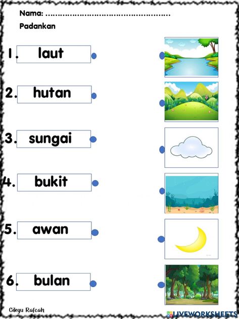 Nursery Worksheets, Preschool Activities Printable, Indonesian Language, English Activities For Kids, Kids Worksheets Preschool, Free Preschool Worksheets, Montessori Toddler Activities, Chinese Language Learning, Earth Day Activities