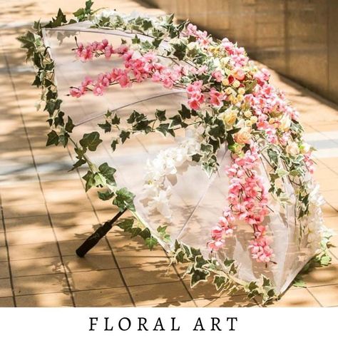 Floral Umbrella for that vintage summer wedding!  Beauty for your bride 🎀 Vintage Summer Wedding, Bridal Umbrella, Bridal Entry, Sangeet Ceremony, Floral Umbrellas, Parasol Wedding, Bride Entry, Umbrella Decorations, Umbrella Wedding