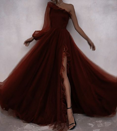 Crimson Outfit Aesthetic, Red Gowns Aesthetic, Red Ball Gown Aesthetic, Red Ball Dress Aesthetic, Red Ethereal Dress, Crimson Wedding Dress, Dark Red Dresses Classy, Crimson Prom Dress, Dark Red Prom Dress Aesthetic