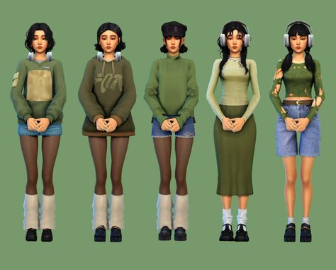 tsuki lookbook - kiwimaze Nerd Outfits, Sims Packs, The Sims 4 Packs, Sims 4 Mm Cc, Sims 4 Expansions, Sims 4 Cc Folder, Tumblr Sims 4, Sims Ideas, Sims 4 Gameplay