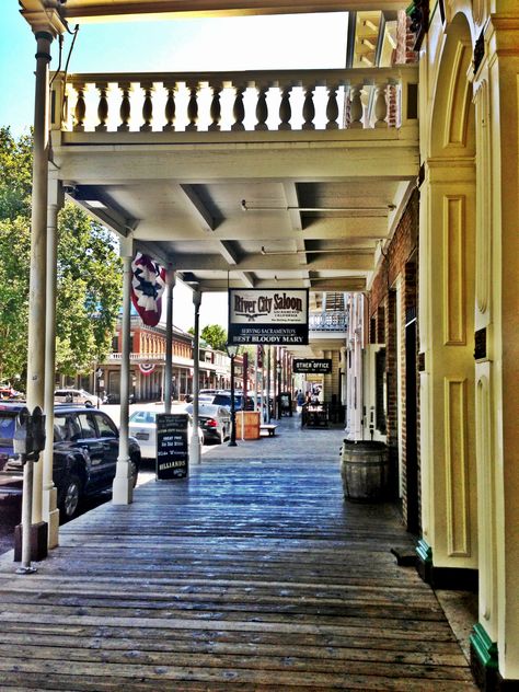 Historic district old town Sacramento.  I love walking on those old boards.  I don't love visiting Sac in summer -- too hot. Old Town Sacramento, Old Sacramento, Sacramento State, Historical Places, Sacramento California, Historic District, Historical Place, Best Western, Golden State