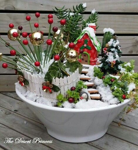 Christmas Fairy Houses Ideas, Winter Fairy Garden Ideas, Christmas Fairy Garden Holiday, Christmas Fairy Garden Diy, Winter Fairy Garden Christmas, Christmas Fairy Garden Ideas, Succulent Fairy Garden, Fairy Garden Christmas, Winter Fairy Garden