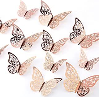 🌈You will receive 24pcs 3D butterfly stickers, including 8pcs 12cm stickers, 8pcs 10cm stickers, 8pcs 8cm stickers, coming with double sided adhesive dots.🌈 ❄️Very easy to use and look very good on the bedroom ceiling ❄️ 3d Butterfly Wall Decor, Butterfly Party Decorations, Rose Gold Butterfly, Butterfly Stickers, Butterfly Wall Decals, Butterfly Decal, 3d Butterfly Wall Stickers, Wall Decals For Bedroom, Butterfly Wall Decor