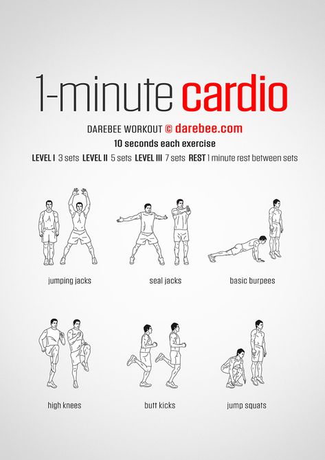 1 Minute Cardio Workout Darbee Workout, Nerdy Workout, Speed Workouts, Cardio Workout Routines, Beginner Exercises, Army Workout, Superhero Workout, Mini Workouts, Quick Workouts