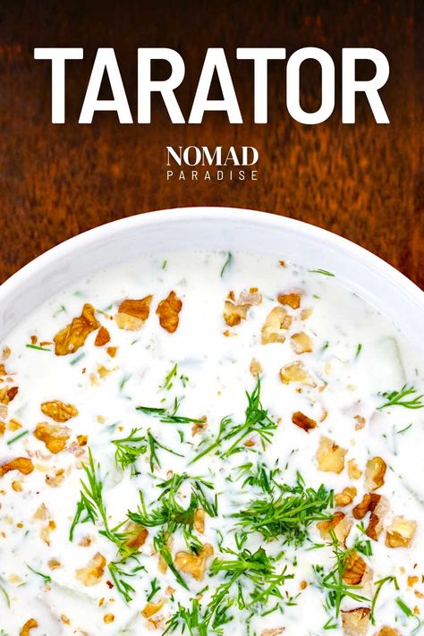 Tarator Recipe, Albanian Cuisine, Albanian Recipes, White Soup, Soup Dish, Cooking Easy, The Balkans, Cold Soup, Bulgarian Recipes