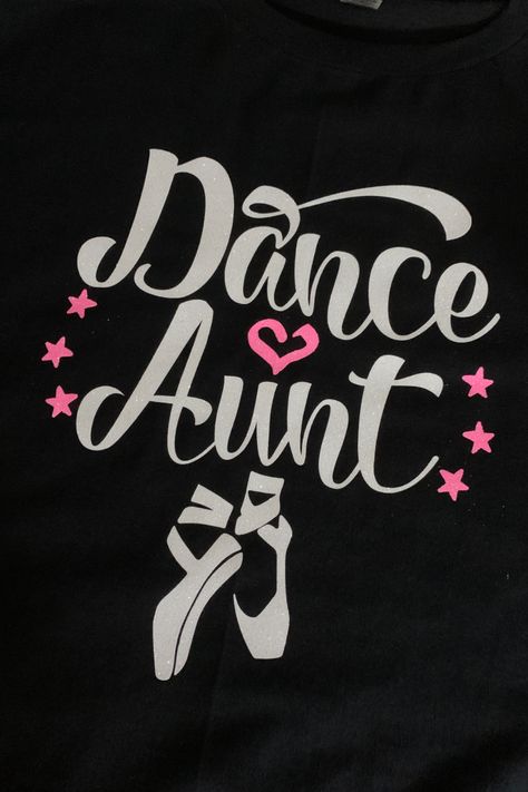 Dance Mom or any other relative shirt includes the words Dance Mom in a cursive font with ballet shoes and pink decorative accents.  Ballet shoes are also placed on one sleeve and your dancer's name on the other.  This design can be made for any type of dance. Dance Aunt Shirt Ideas, Aunt Shirt Ideas, Dance Mom Shirt Ideas, Career Planner, Ballet Mom, Dance Mom Shirt, Smartass Quotes, Dance Mom Shirts, Aunt Shirt