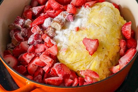 Rhubarb Jam With Strawberry Jello, Rhubarb Canning Recipes, Rhubarb And Apple Jam, Rhubarb Pineapple Jam, Strawberry Rhubarb Jam No Pectin, Strawberry Rhubarb Jam With Jello And Pineapple, Recipes With Crushed Pineapple, Rhubarb Jelly Or Jam, Rhubarb Freezer Jam