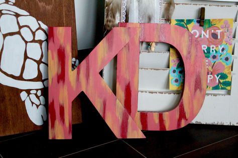 Kappa Delta sorority, painted wooden letters                                                                                                                                                                                 More Kd Letters Painted, Painted Letters Ideas, Kappa Delta Letters Painted, Painting Wood Letters, Painted Greek Letters Wooden, Sorority Letters Painted Wooden Big, Painted Letters Sorority, Painted Sorority Letters Wooden, Letter Painting Ideas Wooden Aesthetic