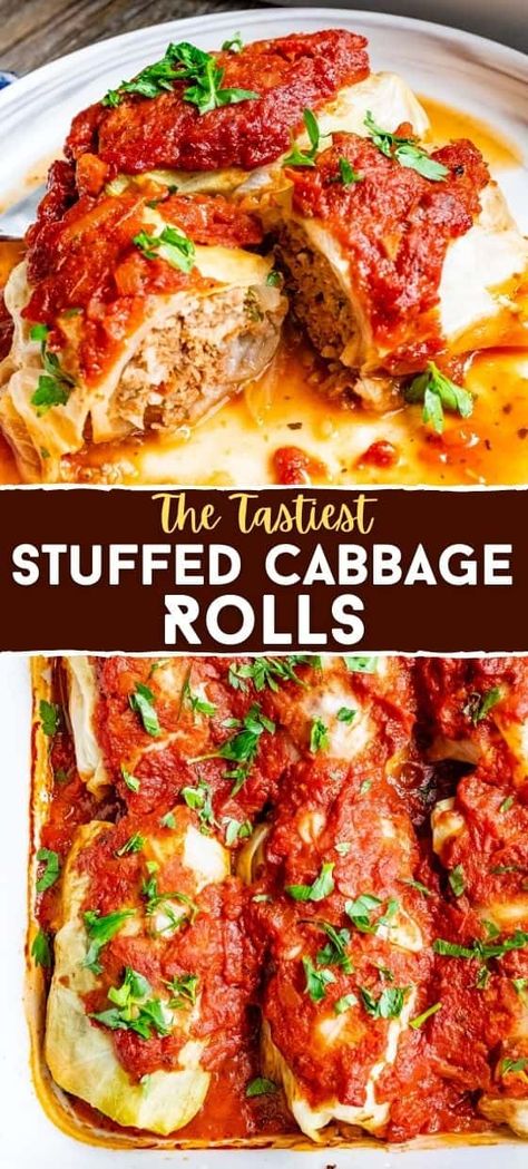 Dinner With Cabbage, Best Cabbage Rolls Recipe, Stuffed Cabbage Rolls Recipe, Easy Cabbage Rolls, Easy Stuffed Cabbage, Ground Beef And Rice, Stuffed Cabbage Rolls, Cabbage Rolls Recipe, Cabbage Casserole