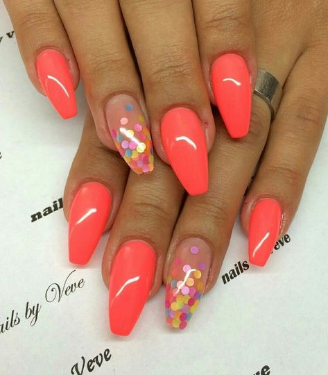 Pin on Nail Inspiration Coral Nail Ideas, Summer Nails 2023 Gel, Nails 2023 Gel, Summer Nails 2023, Unghie Sfumate, Coral Nails, Nails 2023, Nail Designs Glitter, Neon Nails