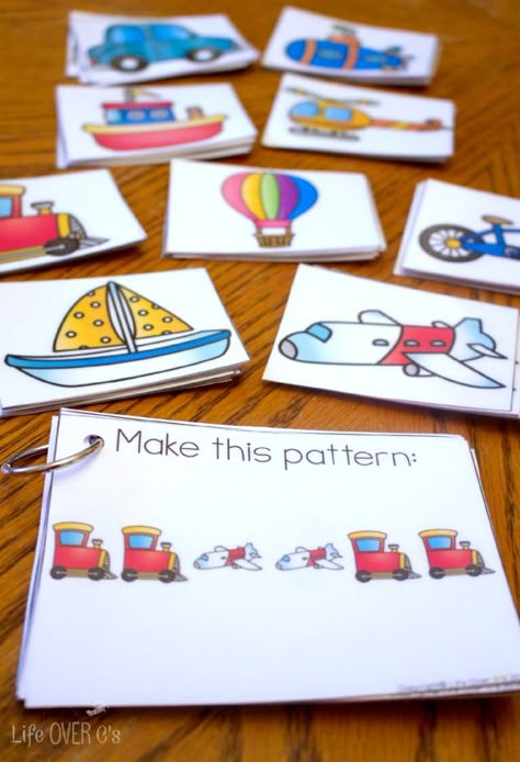 Use these transportation themed printable cards for patterns or language building! We've used them for both and they worked out great! Transportation Activities For Preschoolers, Transportation Patterns, Preschool Transportation, Transportation Preschool Activities, Transportation Theme Preschool, Transportation Unit, Transportation Activities, Transportation Crafts, Transportation Preschool