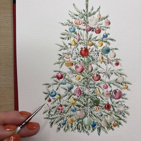 Make Your Own Christmas Cards, Christmas Painting, Vintage Tree, Watercolour Tutorials, Christmas Paintings, New Hobbies, Click The Link, Make Your Own, This Year