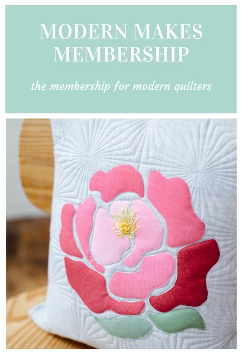 Modern Applique Designs, Peony Quilt Block, Peony Quilt, Modern Applique, Quilt Modern, Applique Quilt Patterns, Patchwork Pillow, Applique Pattern, Applique Embroidery