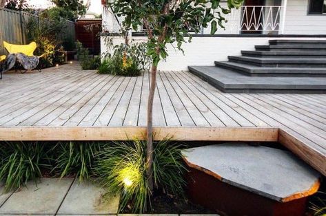 Island Deck, Entry Exterior, Landscaping Around Deck, Exterior Entrance, Building A Floating Deck, Contemporary Backyard, Modern Deck, Floating Deck, Deck Designs Backyard