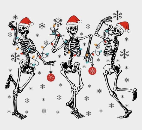 Skeleton Christmas Decorations, Christmas Skeleton Wallpaper, Christmas Horror Art, Radiology Christmas, Skeleton Santa, Christmas Dancing, Horror Christmas, Black Christmas Decorations, Skeletons Halloween