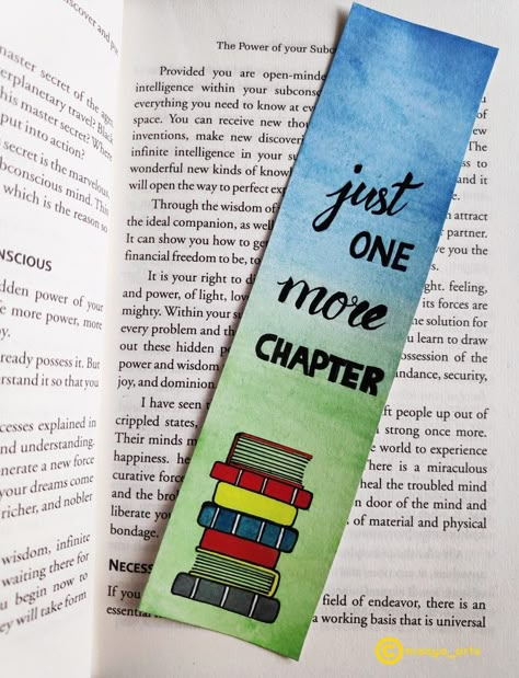 Just one more chapter, bookmark Bookmark Easy Design, Bookmark Ideas Creative, Easy Bookmark Ideas, Just One More Chapter Bookmark, Book Mark Ideas, One More Chapter Bookmark, Canvas Bookmarks, Beautiful Bookmarks, Bookmarks Quotes