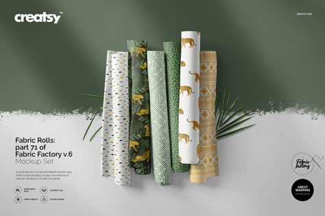 Fabrics Rolls Mockup (part 71 of Fabric Factory v.6) on Behance Fabric Rolls, Fabric Factory, Fabric Photography, Green Glass Bottles, Creative Photoshop, Fabric Poster, Glass Dropper Bottles, Free Psd Mockups Templates, Mockup Downloads