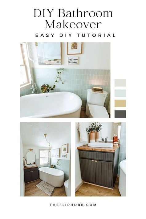 DIY bathroom remodel on a budget! Sharing my best DIY home project tips for our bathroom makeover reveal. We gave our small bathroom a remodel on a budget and the results were amazing. If you want a cheap bathroom makeover with impact, check out what we did in our bathroom renovation. Simple bathroom remodel tips and ideas that you can easily DIY yourself. Refresh your home bathroom with my simple DIY bathroom makeover tips and ideas. Diy Bathroom Ideas, Update Small Bathroom, Cheap Bathroom Makeover, Word For The Year, Easy Diy Home Projects, Simple Bathroom Remodel, Bathroom With Tub, Cheap Bathroom, Diy Bathroom Makeover