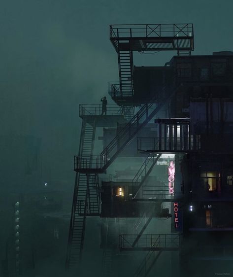 Dystopian Buildings Concept Art, Post Apocalyptic City Concept Art, Industrial Dystopia, Dystopian Apartment, Gang Photo, Urban Hell, Apocalypse Landscape, Dystopian Art, Harbor City