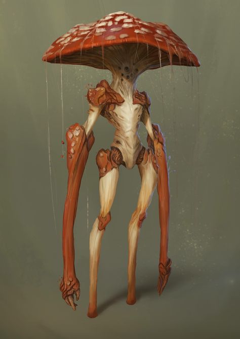 https://www.artstation.com/artwork/oAOoJk Fantasy Mushroom People, Anime Mushroom, Mushroom Folk, Mushroom Character, Mushroom People, Mushroom Man, Strange Creatures, Mushroom Ring, Awesome Artwork