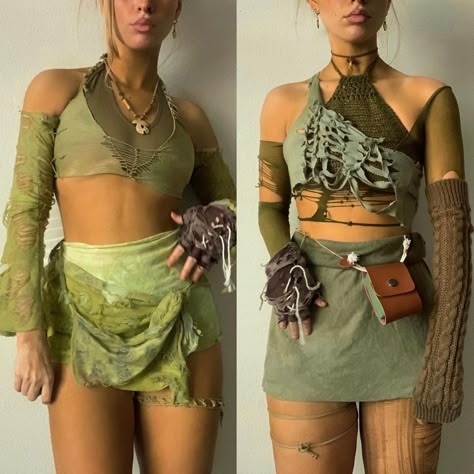 Subversive Skirt Outfit, Fairy Tops Aesthetic, Subversive Festival Outfit, Fairy Like Outfits, Fairycore Festival Outfits, Diy Fairycore Clothes, Subversive Fashion Diy, Festival Fairy Outfit, Grunge Fairy Costume