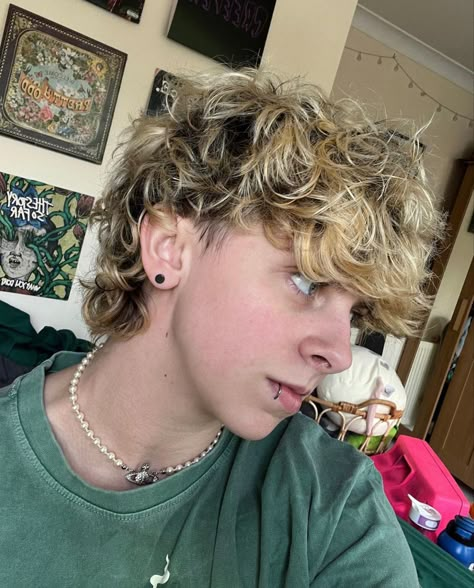 Noah Finnce Haircut, Noah Finnce Hair, Good Mullet, Noah Finnce, Non Binary Haircuts, Miles Mckenna, Gender Euphoria, Mullet Haircut, Curly Mullet